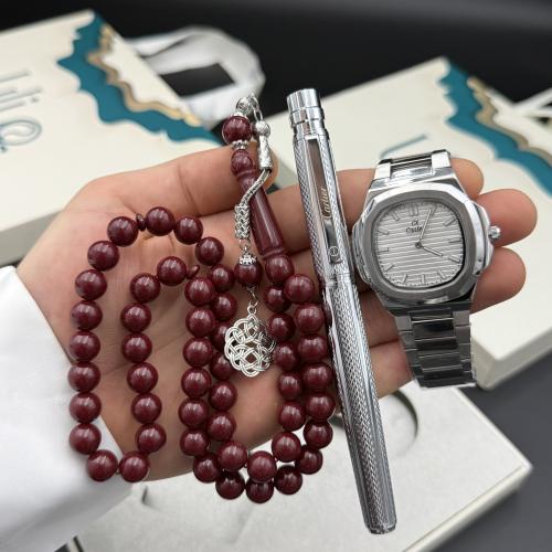 طقم ساعة قلم وسبحة