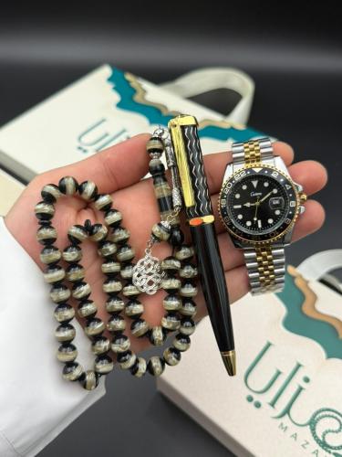 طقم ساعة قلم وسبحة