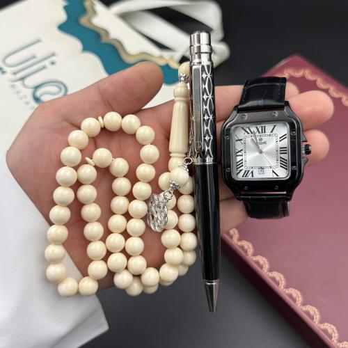 طقم ساعة قلم وسبحة