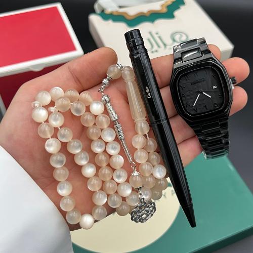 طقم ساعة قلم وسبحة