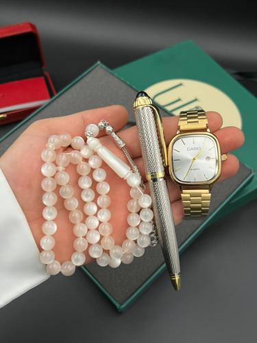 طقم ساعة قلم وسبحة