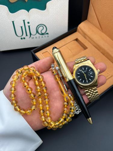 طقم ساعة قلم وسبحة