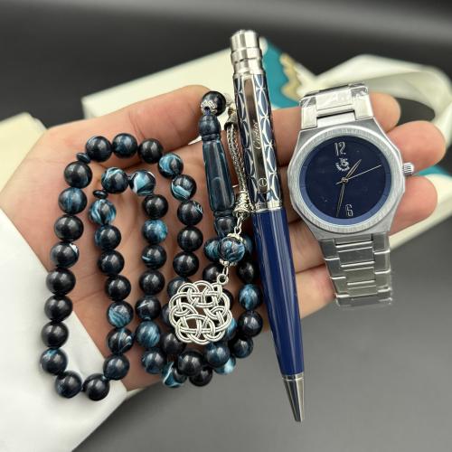 طقم ساعة قلم وسبحة