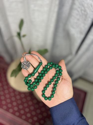 مسابح بكلايت بطرابزونة فضة- اخضر bf11