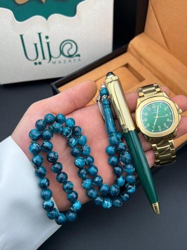 طقم ساعة قلم وسبحة