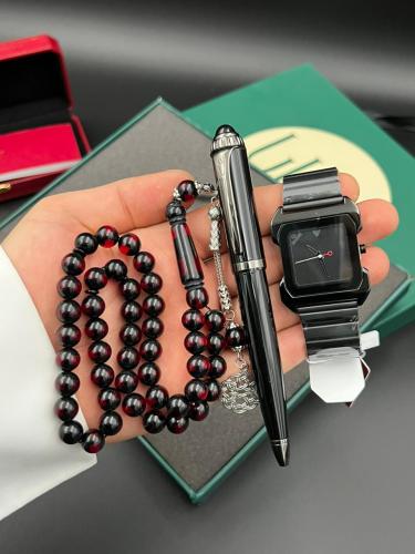 طقم ساعة قلم وسبحة