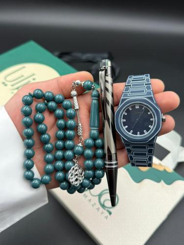 طقم ساعة قلم وسبحة