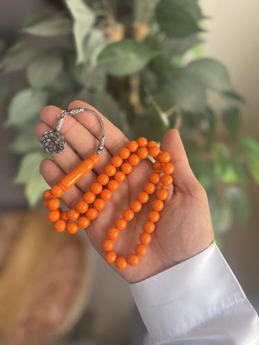 مسابح بكلايت بطرابزونة فضة- برتقالي fb19