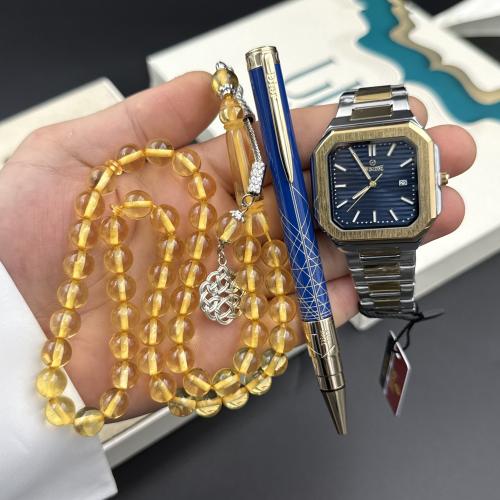 طقم ساعة قلم وسبحة