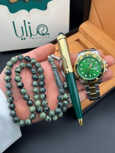 طقم ساعة قلم وسبحة