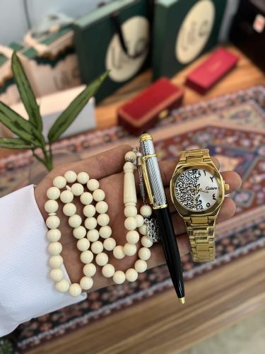 طقم ساعة قلم وسبحة