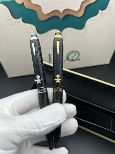 قلم بشعار سيفين ونخلة- ذهبي