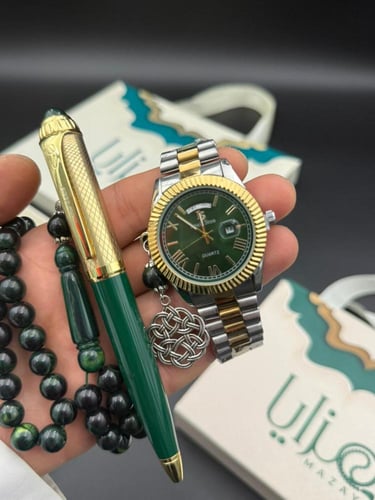 طقم ساعة قلم وسبحة