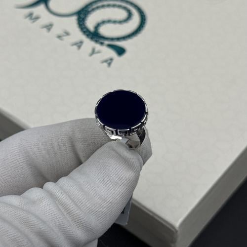 خاتم فضه شنكار كحلي- 925