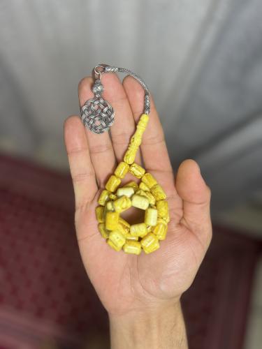 مسابح تراب الكهرمان بطرابزونة فضة