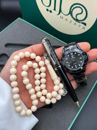 طقم ساعة قلم وسبحة