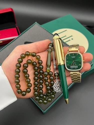 طقم ساعة قلم وسبحة