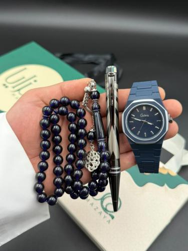 طقم ساعة قلم وسبحة