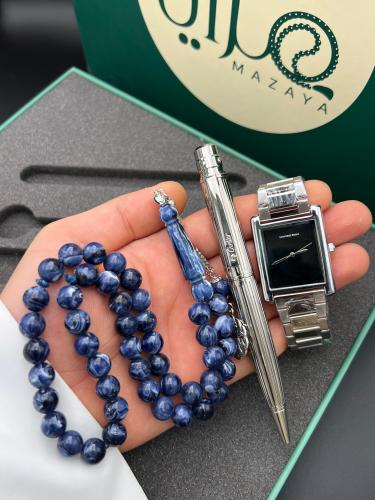 طقم ساعة قلم وسبحة