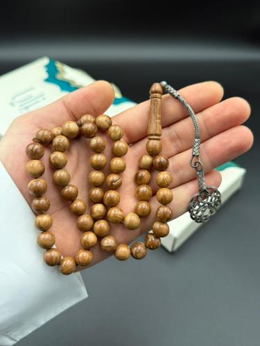 مسابح كوك طبيعي بطرابزونة فضة