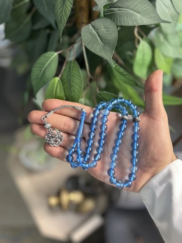 مسابح بكلايت بطرابزونة فضة - سماوي fb38