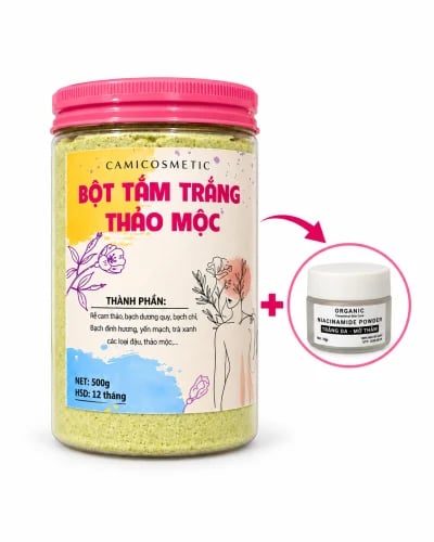 بودرة كامي العشبية لتبييض الجسم مع بودرة النياسيناميد Cami Cosmetic Herbal Whitening Bath Powder