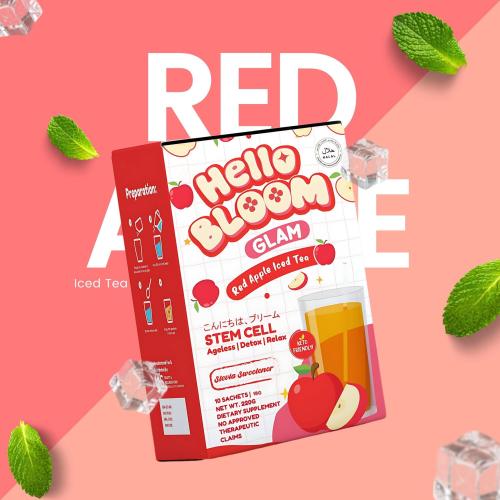 شاي التفاح الاحمر المثلج بخلاصة الخلايا الجذعية من...