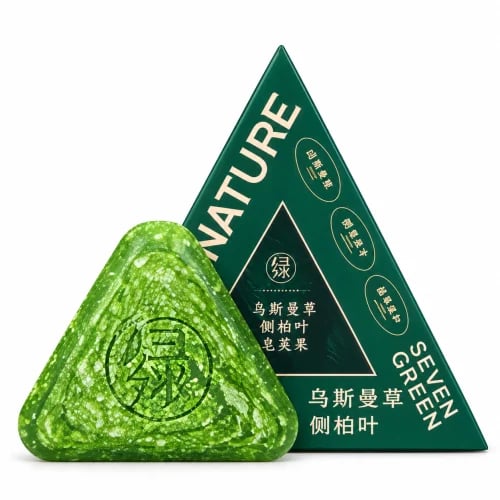 صابون سيفن قرين السبعة الخضراء العشبية لتكثيف الشعر ووقف التساقط SEVENGREEN Herbal Hair Growth Shampoo Bar 120g