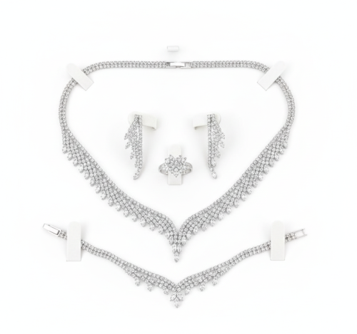 طقم زركون بتصميم أنيق