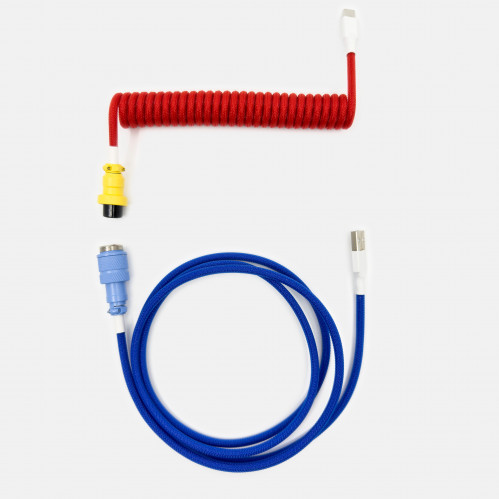 RED-ON-BLUE SPACE COILED CABLE