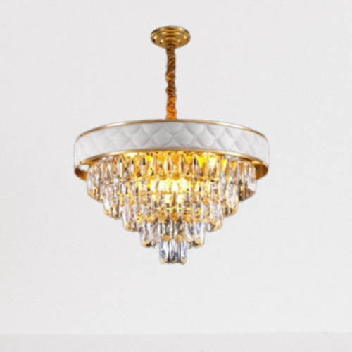 ثريا كريستال ابيض 2207 راقي ذهبي بيرق مقاس 500 BY