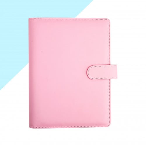 غلاف جلد وردي - بدون ورق - A6