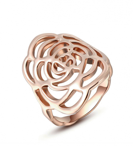 خاتم نسائي مطلي بالذهب مقاس 7 أمريكي