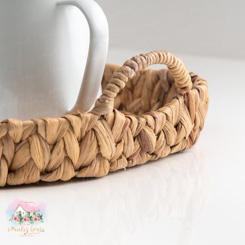 0860 صينية خوص بيضاوية بمسكة (عدة أحجام)