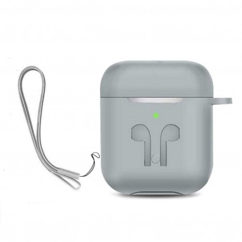 حافظة سماعة أبل الاسلكية AirPods سليكون مع الحبل ا...