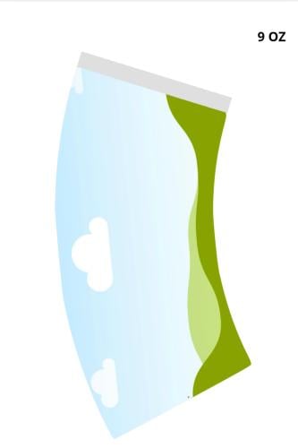 قالب كوب ورقي 9oz مع قالب موك اب للتعديل على كانفا