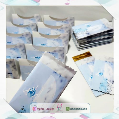 مجموعة ثيم مولود (10 علب مناديل ميني + 20 حبه تغلي...