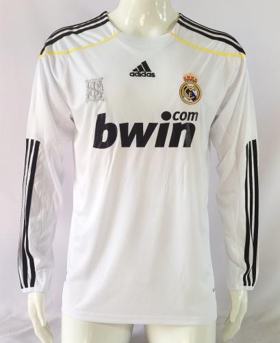 طقم ريال مدريد موسم 2009-2010 ابيض كم طويل