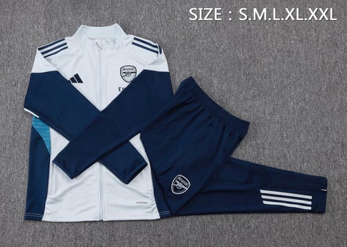 طقم تدريب ارسنال 2025-2026 رمادي سحاب كامل