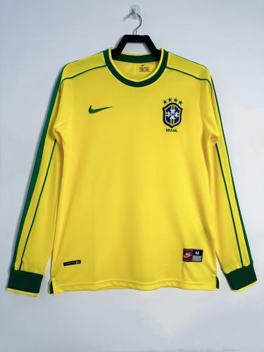 طقم منتخب البرازيل موسم 1998 اصفر كم طويل