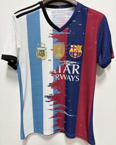 طقم خاص ميسي نص الارجنتين و نص برشلونة
