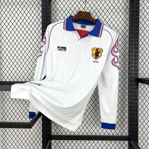 طقم منتخب اليابان موسم 1998 ابيض كم طويل