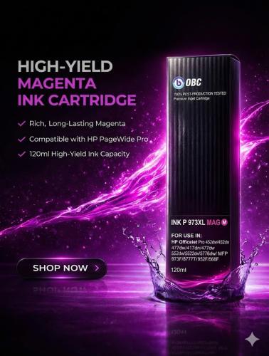 خرطوشة حبر OBC HP 973XL - أرجواني (P973XL MAG) للط...