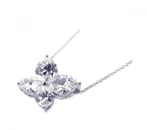 قلادة من الفضة عيار 925 مطلي بالروديوم