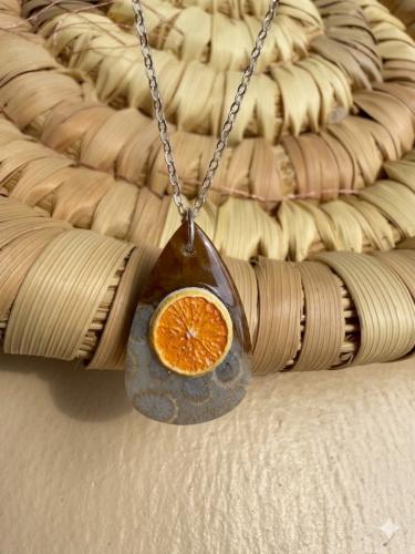 Summer Joy Necklace (Natural Coral) with a distinc...