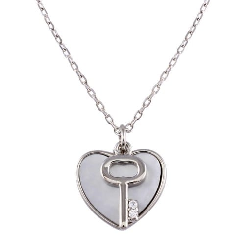 قلادة من الفضة عيار 925 مطلي بالروديوم