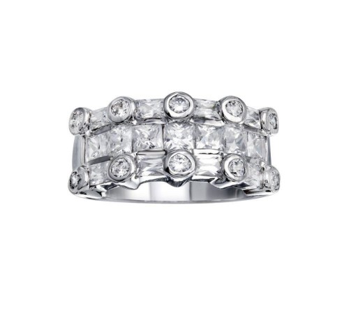 خاتم من الفضة 925 المطلية روديوم مقاس 6 Us