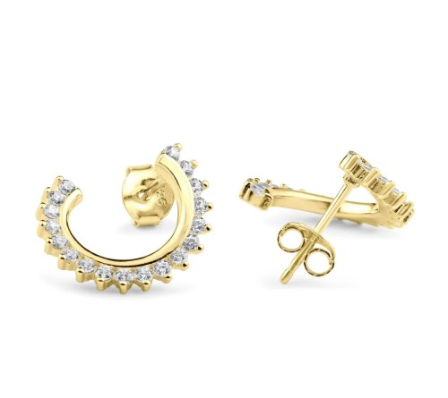 أقراط من الفضة عيار 925 مطلية ذهب