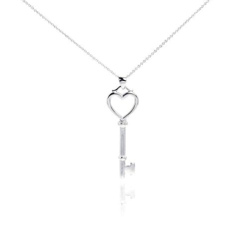 قلادة من الفضة عيار 925 مطلية روديوم