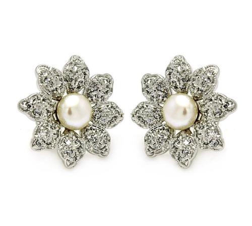 أقراط من الفضة عيار 925 مطلية روديوم